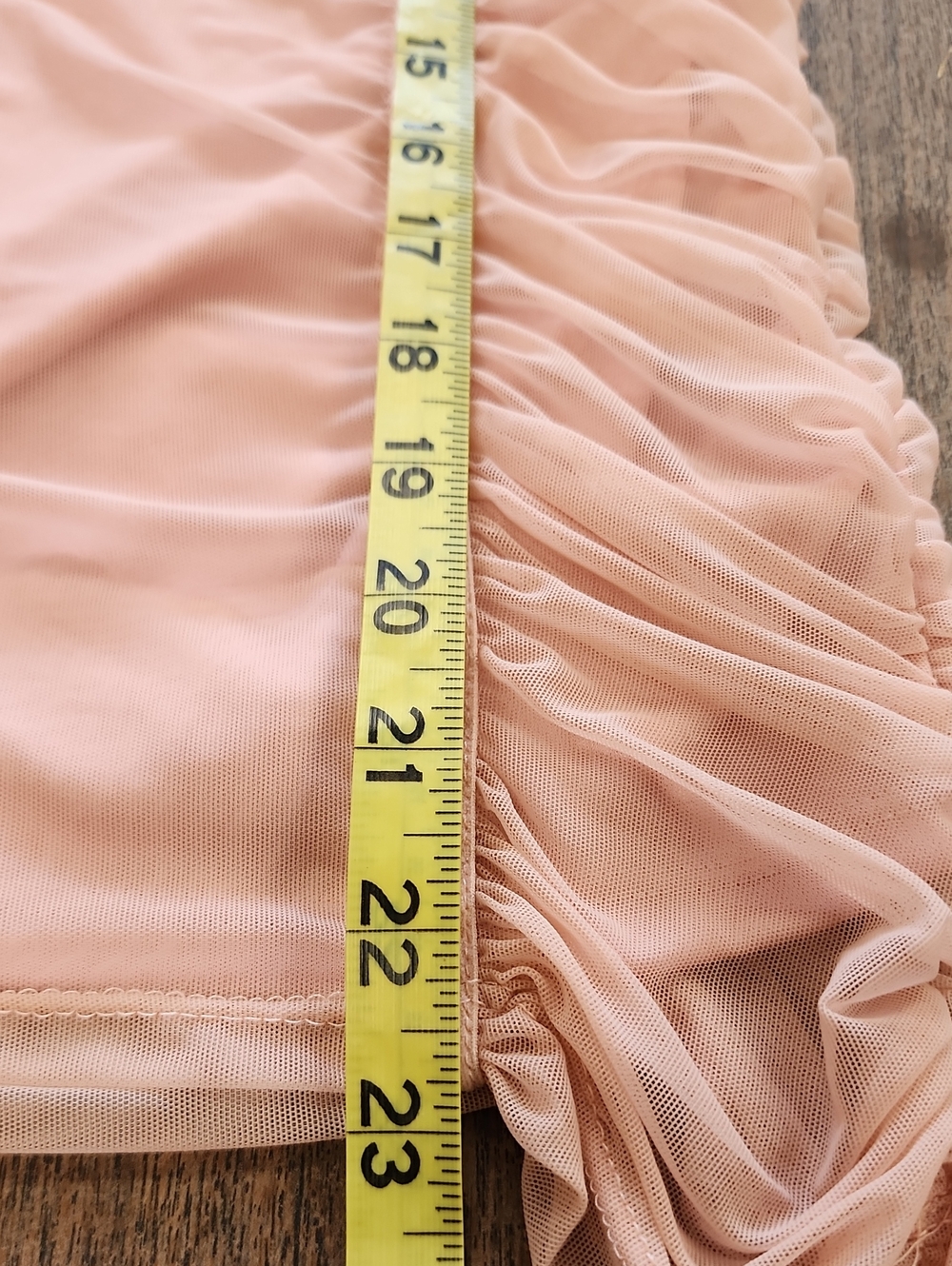 Blue Blush Pink Ruched Tie Shoulder Mini Dress Size Medium - Picture 7 of 11